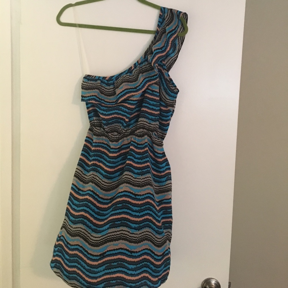 Bar III one shoulder striped dress - Small