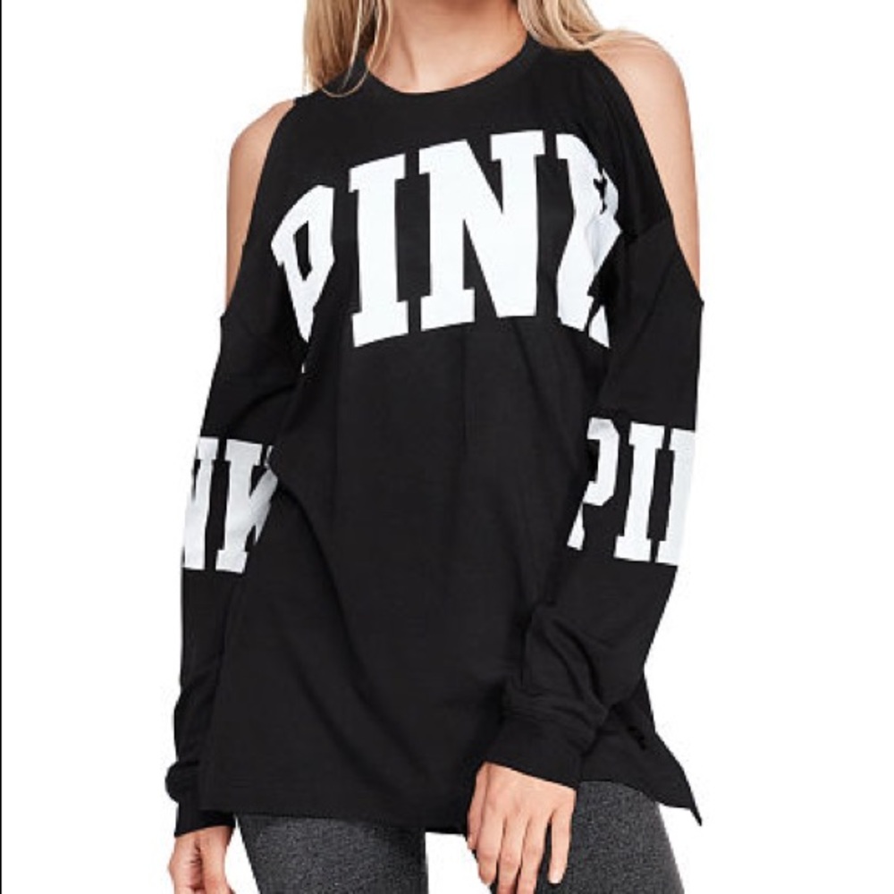 Cold Shoulder Long Sleeve Campus Tee