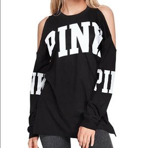 Cold Shoulder Long Sleeve Campus Tee