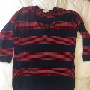 Madewell Striped V-Neck Sweater