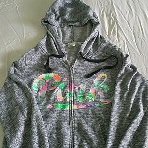 Gray tropical PINK sweatshirt