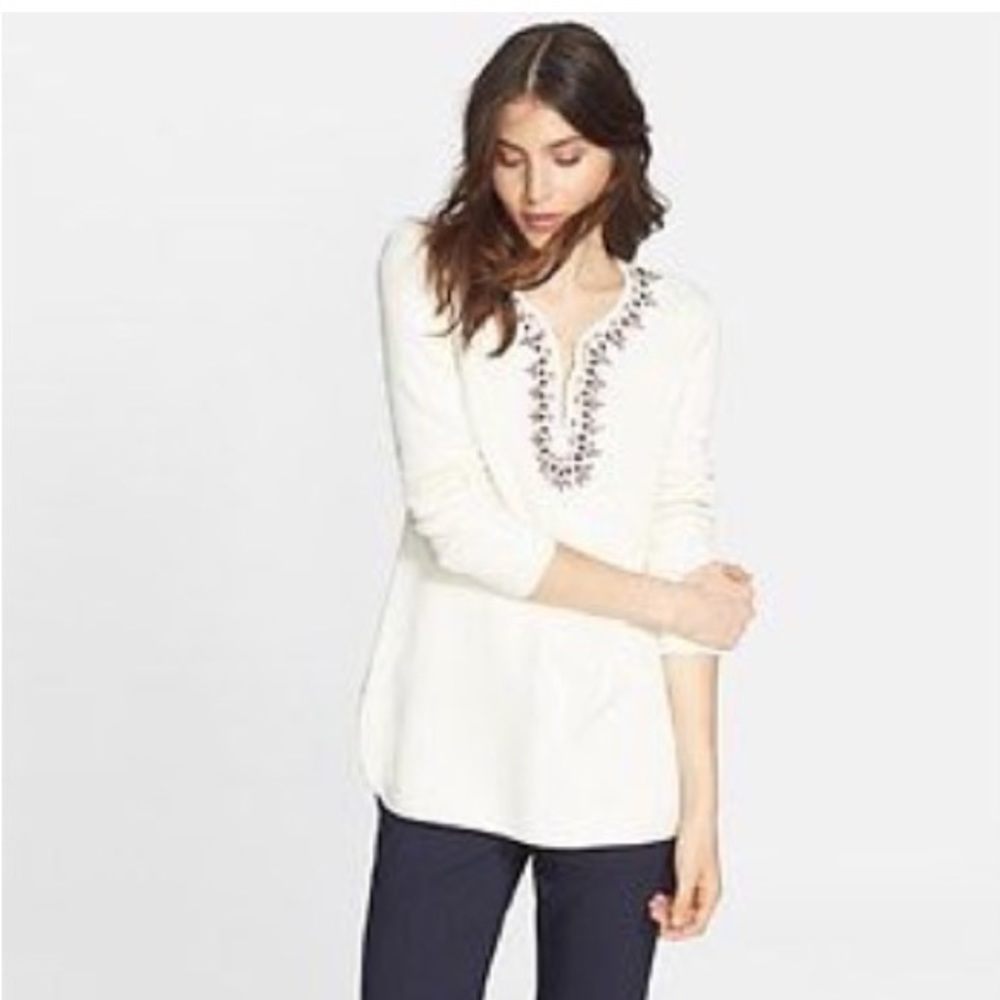 Gorgeous jeweled Tory Burch tunic, 100% cotton XL