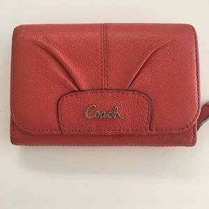 Authentic Coach Wallet Coral