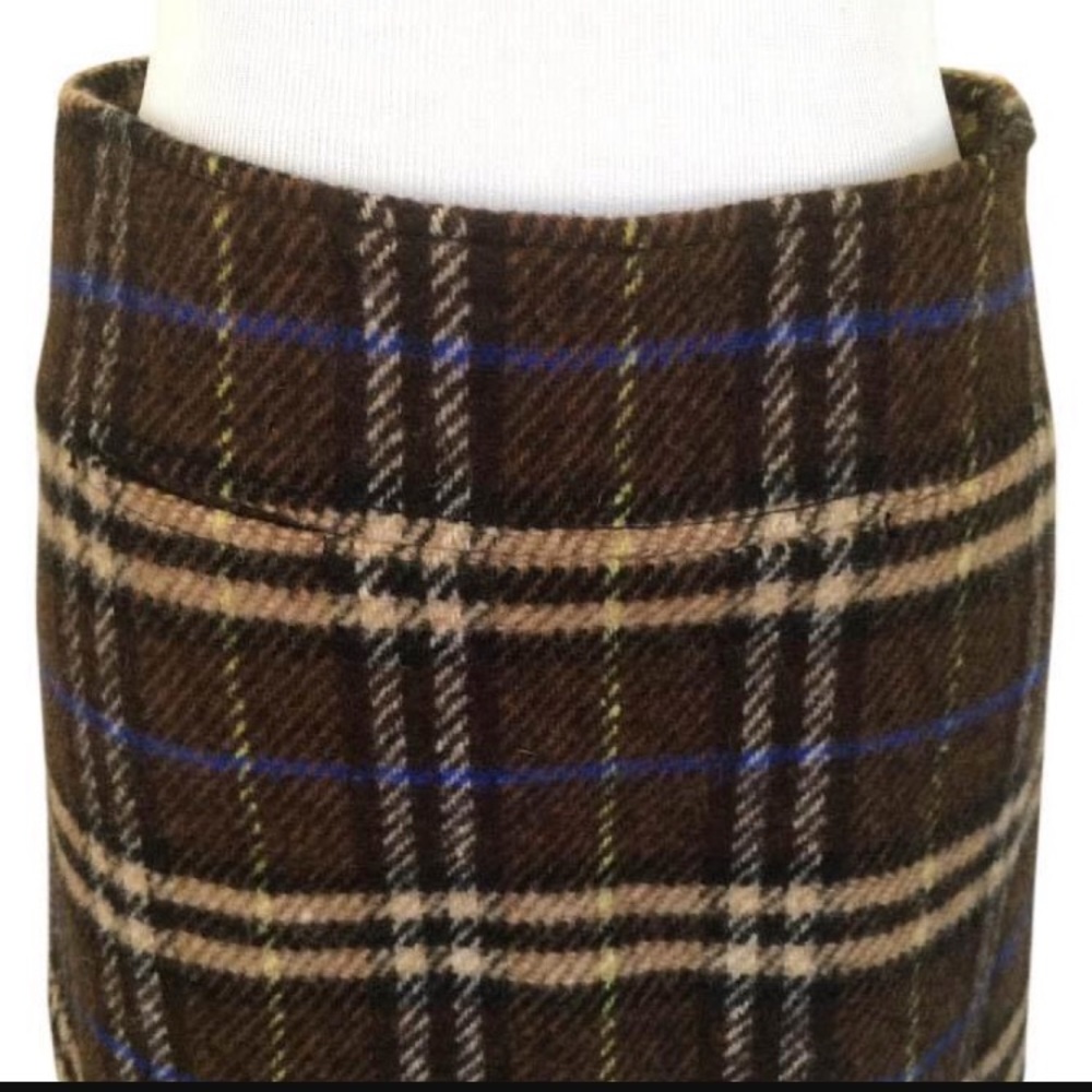 ✨Burberry Plaid Wool Brown Miniskirt, Sz 4✨