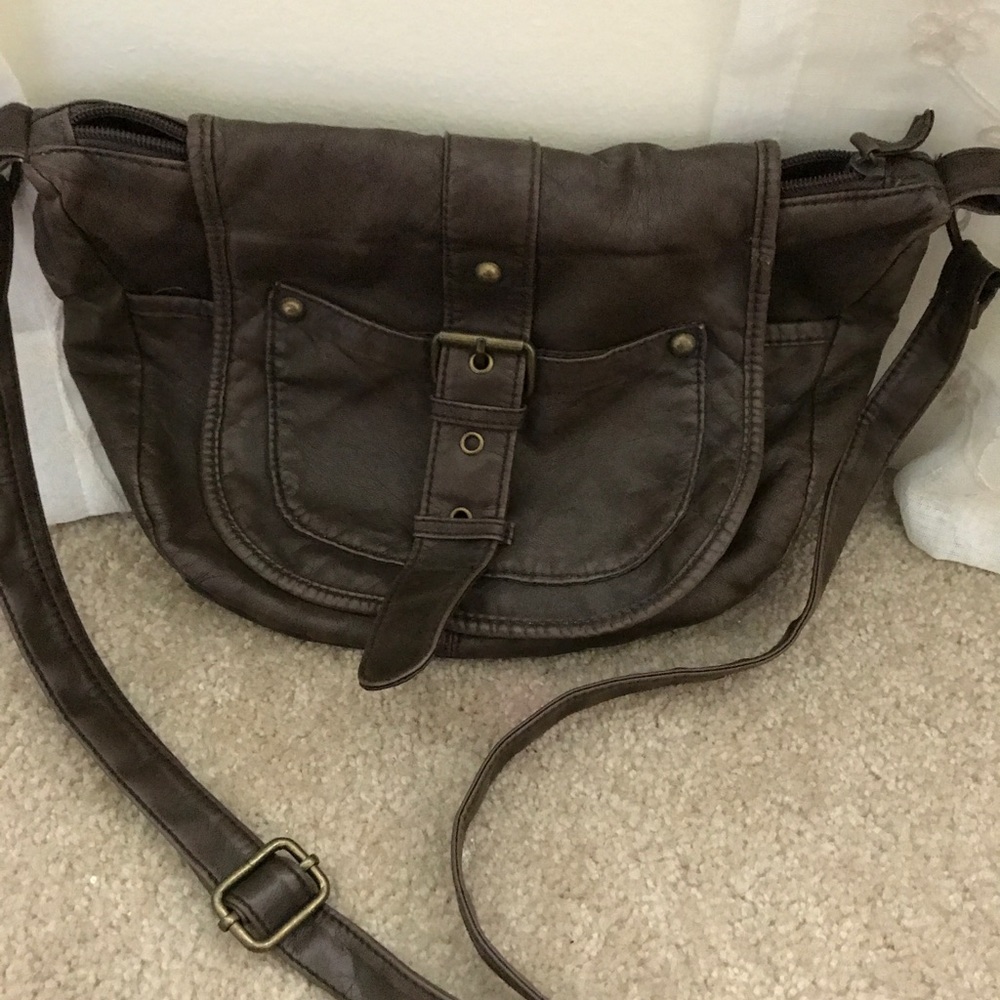 Brown cross body purse