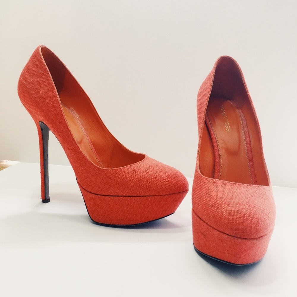 SERGIO ROSSI ORANGE Stiletto High Heel SIze 38