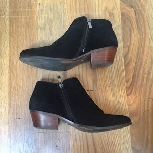 LDW Sale! Crown Vintage Stack Heel Suede Bootie