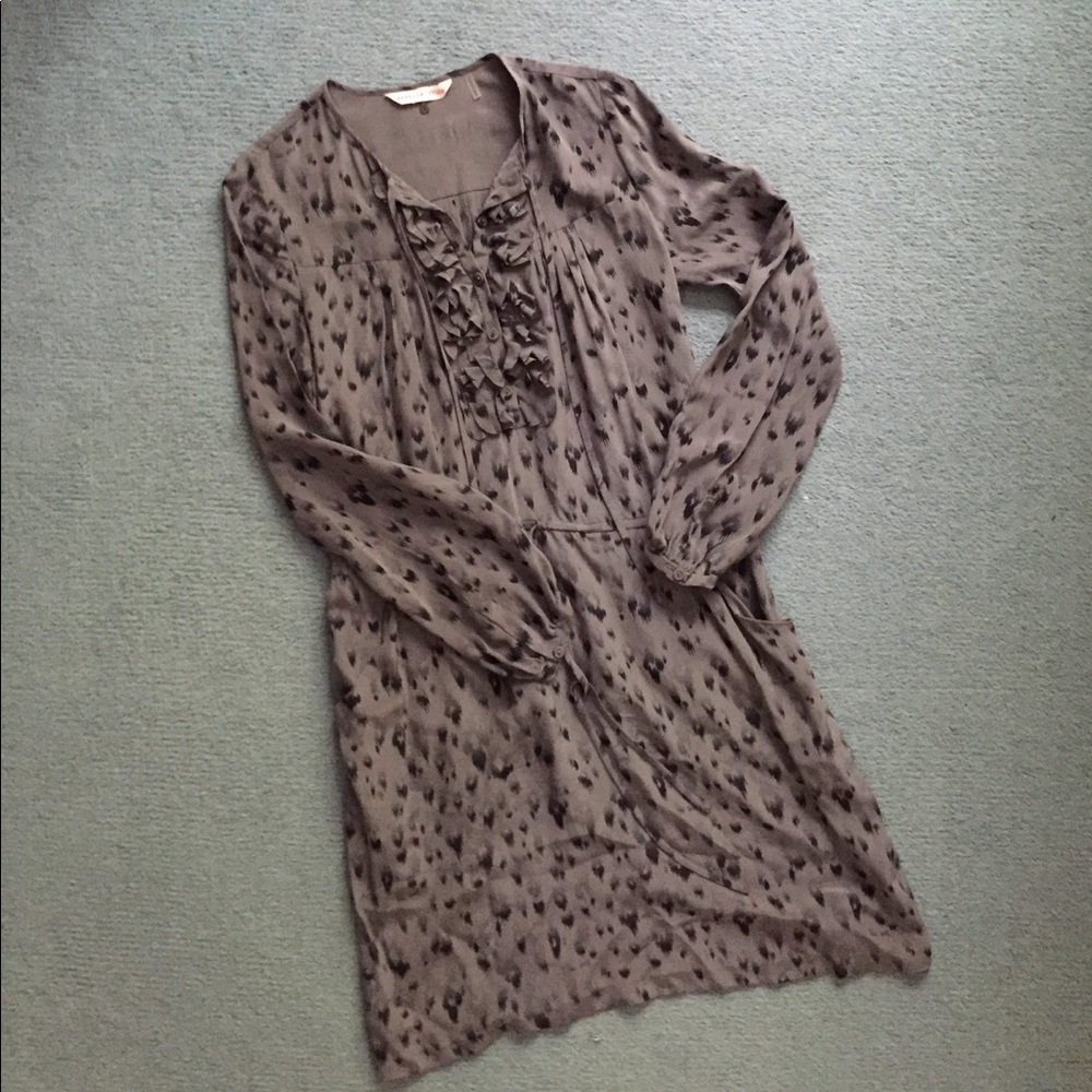 REBECCA TAYLOR Leopard Print Silk Shift SIZE 2