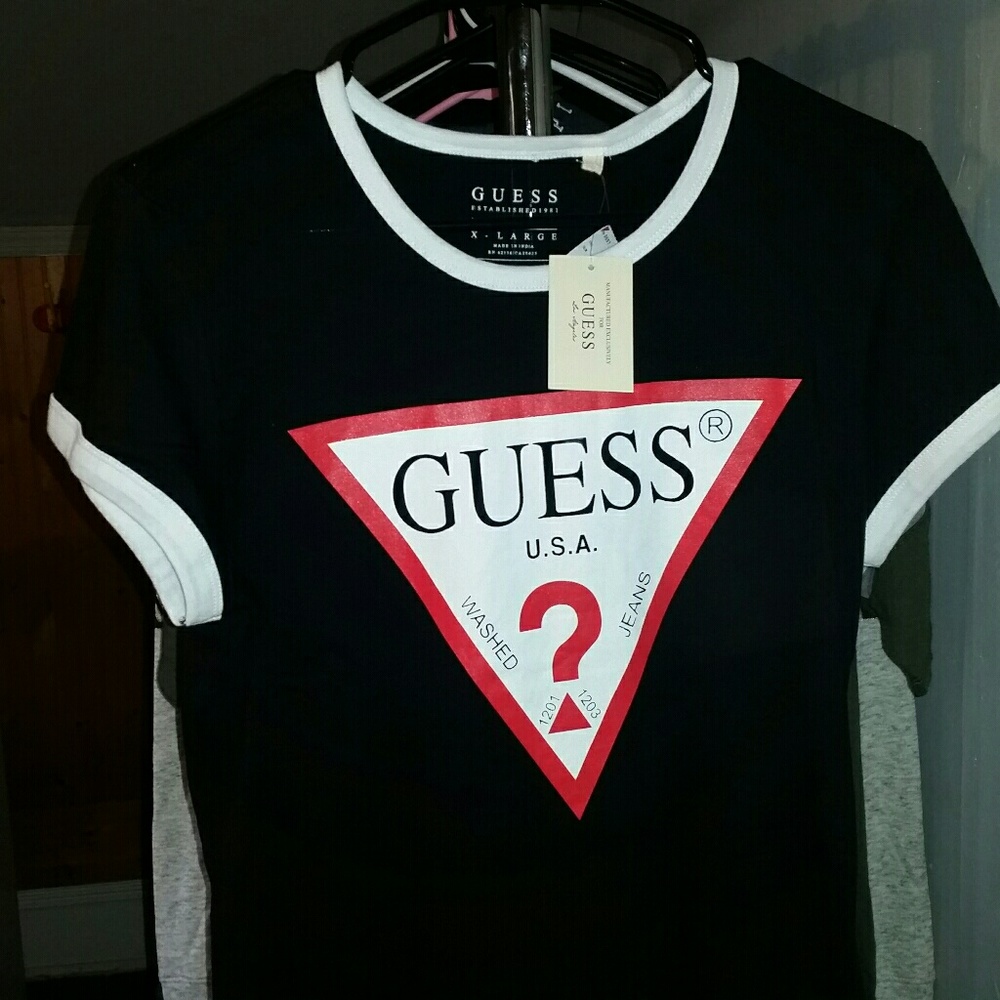 Vintage Style Guess Ringer Tee
