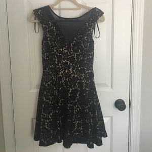 Black formal lace dress