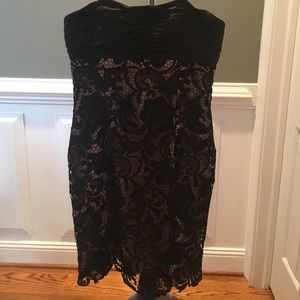 Beautiful black lace strapless dress