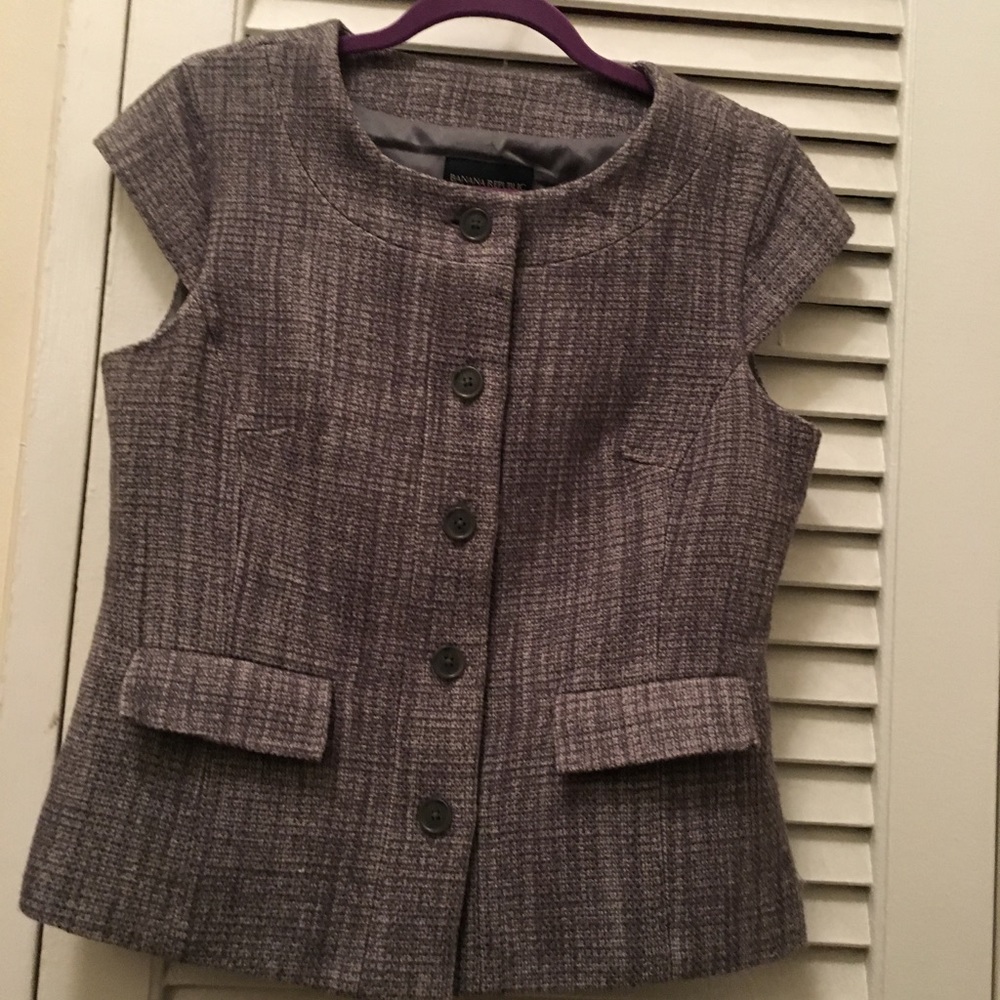 Wool Cap Sleeve Blazer