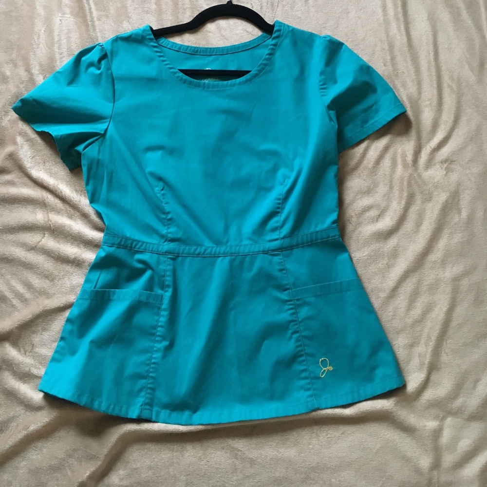 Peplum Scrub Top