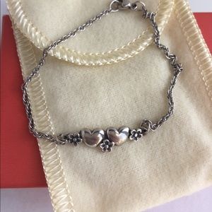 James Avery (Retired) Flower/Heart Bracelet