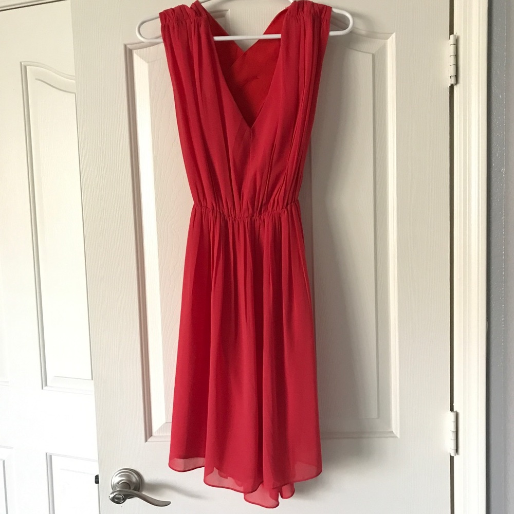 Coral Knee Length Dress - Size Small