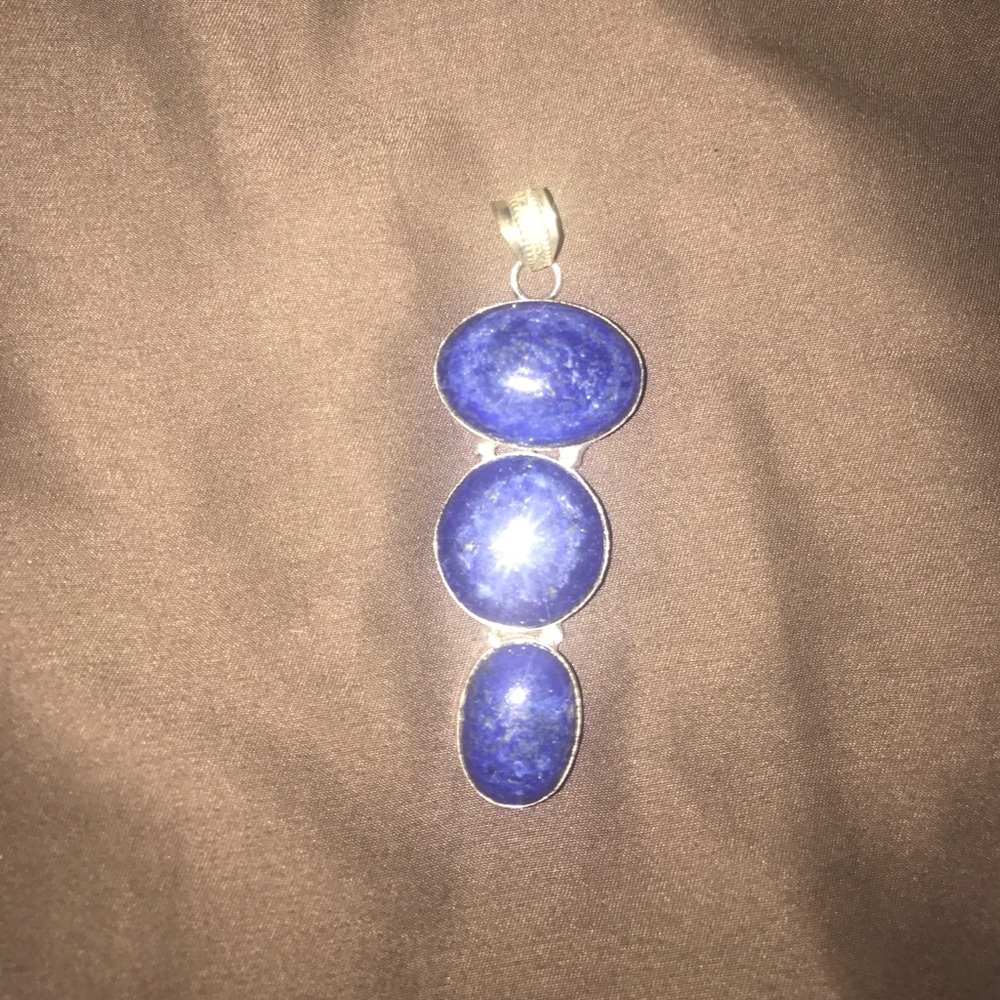 Silver and Lapis large pendent