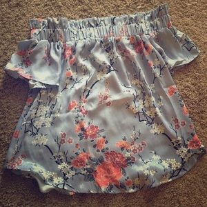 Flower off the shoulder top size small