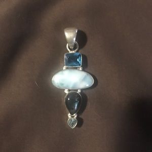 Silver Larimar pendant