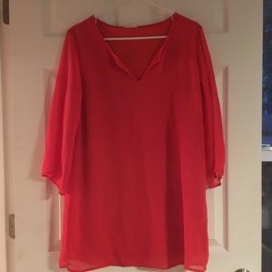 Honey Punch Bright Coral/Red Tunic