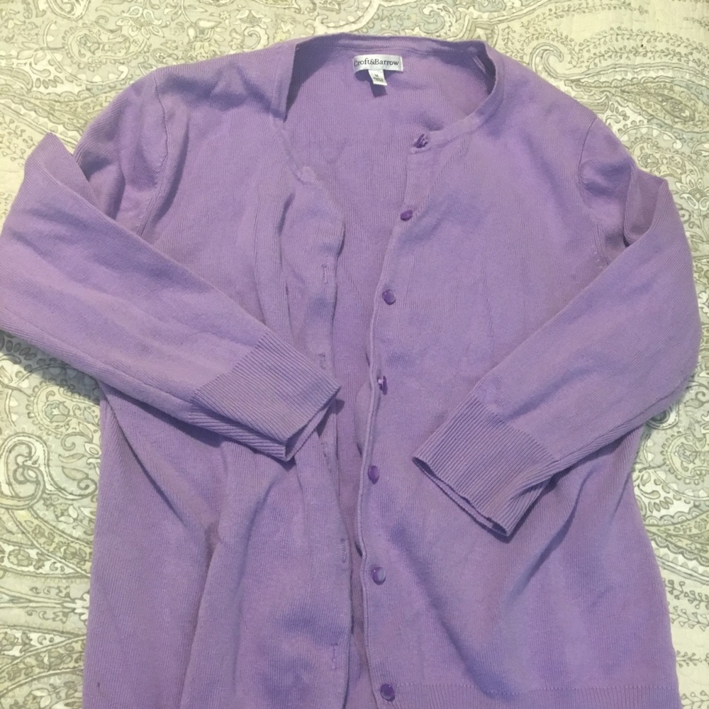 Purple cardigan