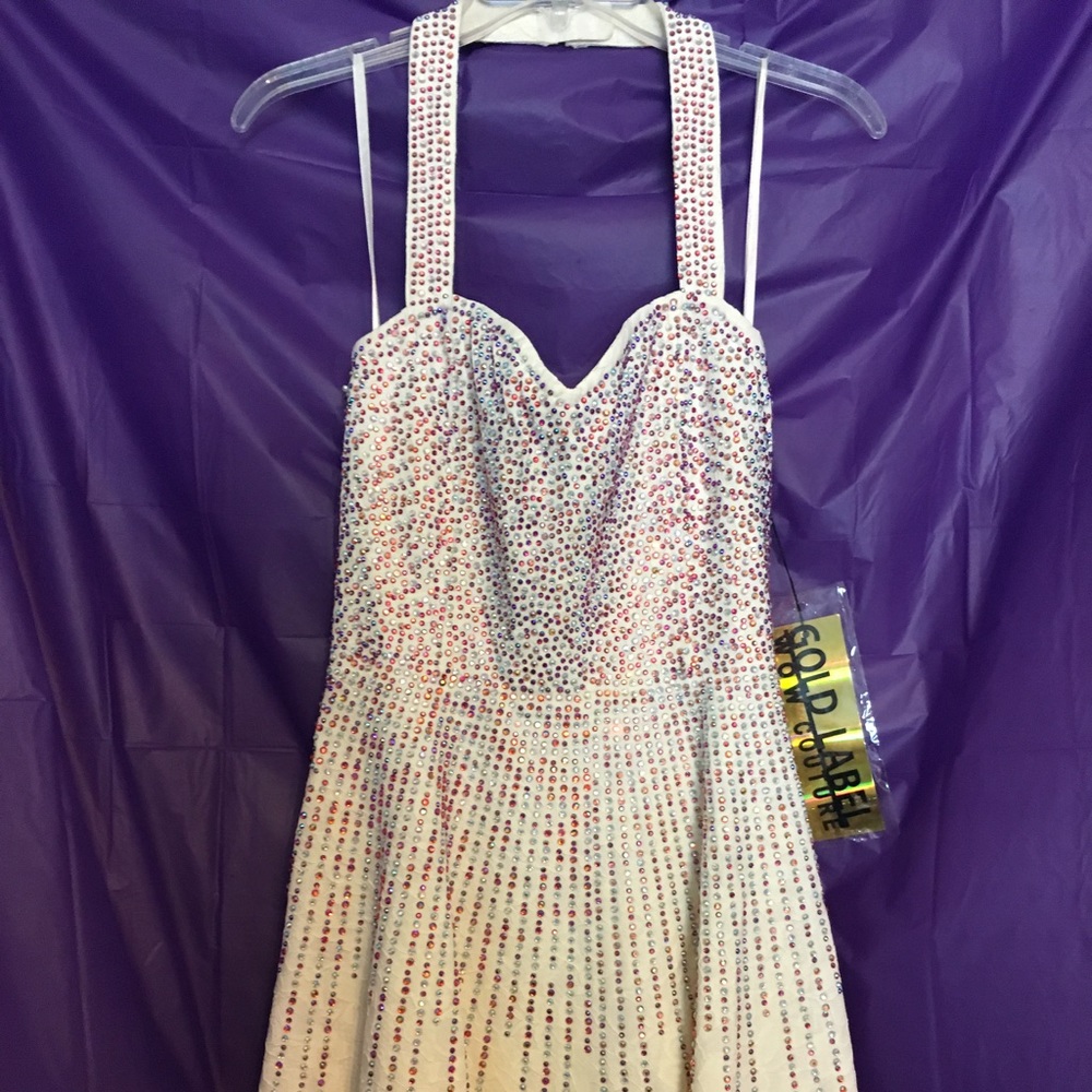 Halter sequin lace dress.