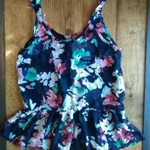 NWT Peplum Flowered Tank