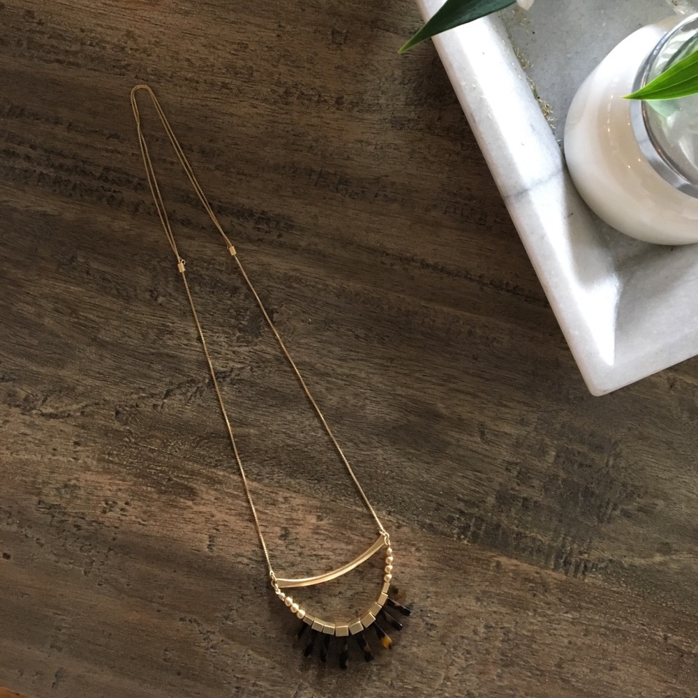 Madewell gold and tortoise necklace