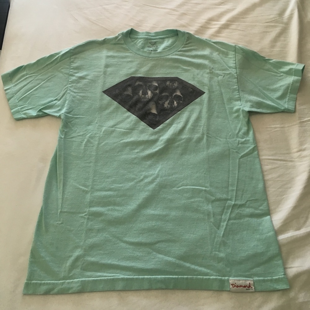 Diamond supply company skull mint tshirt Large