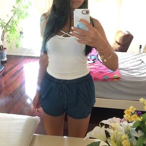 Cute dark blue printed shorts!!
