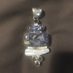Perls , Jasper and Amethyst pendant