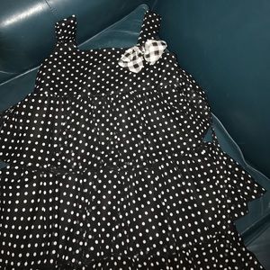 Girls black polka dot dress