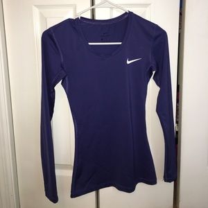 Nike pro dri-fit long sleeve dark purple top