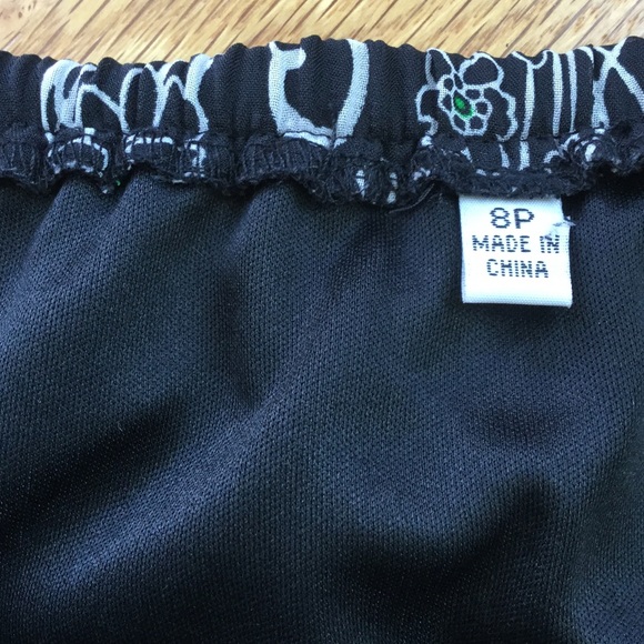 Black and White Floral Skirt - Picture 4 of 5