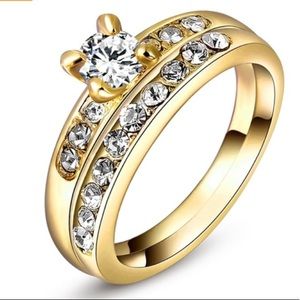 Crystal stones gold plated