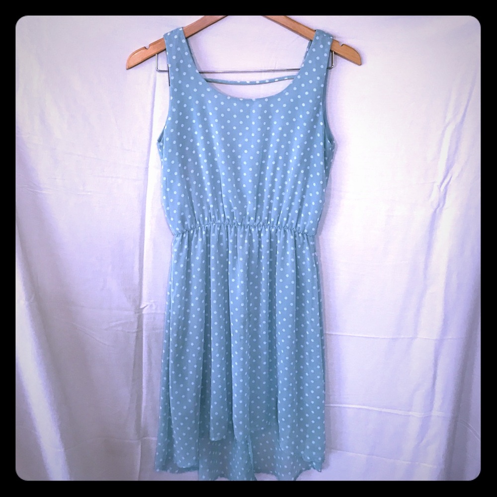Aqua Polka Dot Summer Dress