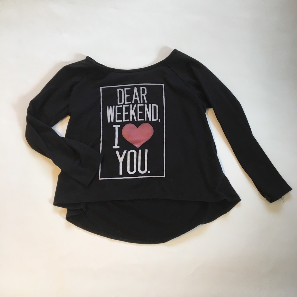 Girls black long sleeve tee