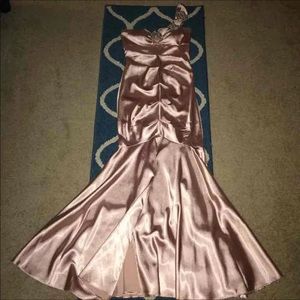 Rose gold mermaid Ball gown dress