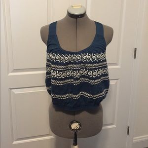 ECOTE/URBAN OUTFITTERS embroidered racerback top