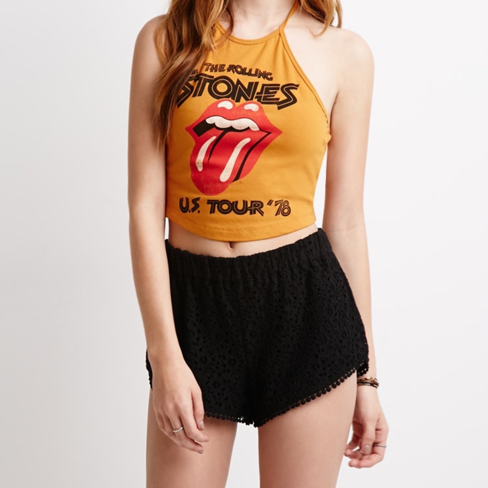 Forever 21 - Rolling Stones Halter Crop Top ✨