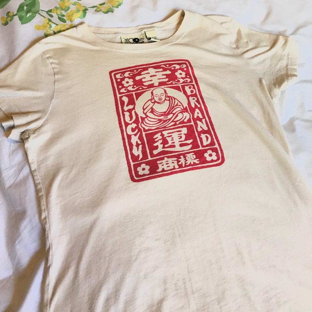 Luck brand cream colored tee.