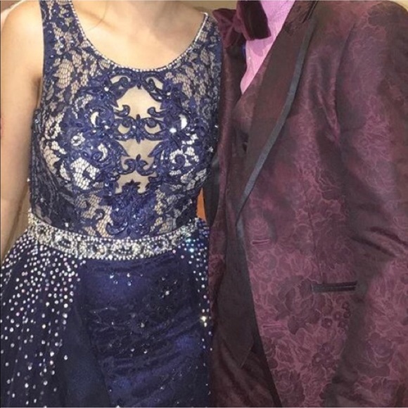 Sale!!!! Jovani navy blue formal gown - Picture 3 of 4