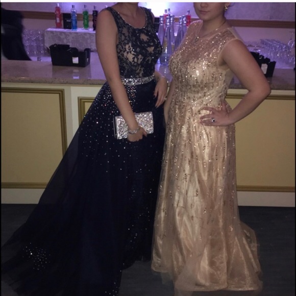 Sale!!!! Jovani navy blue formal gown - Picture 4 of 4