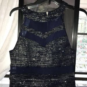 Navy Blue and Silver Dress