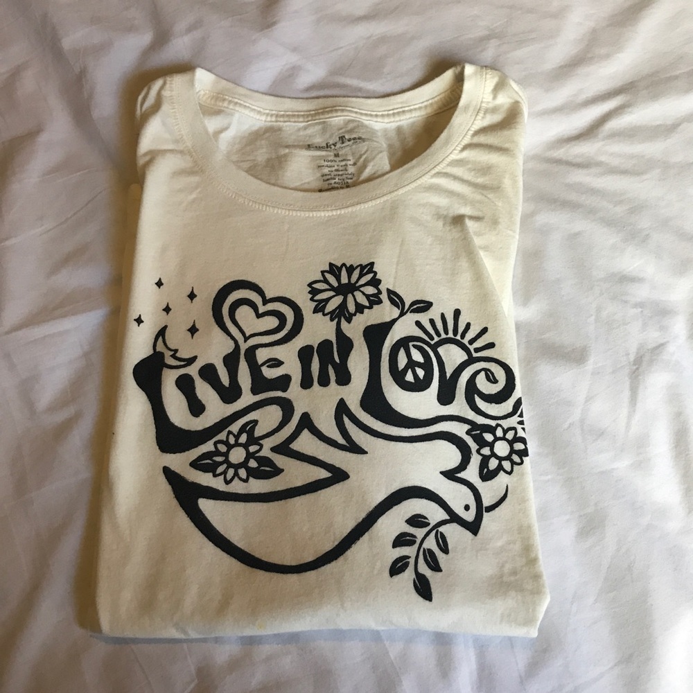 Luck Brand cream colored tee.