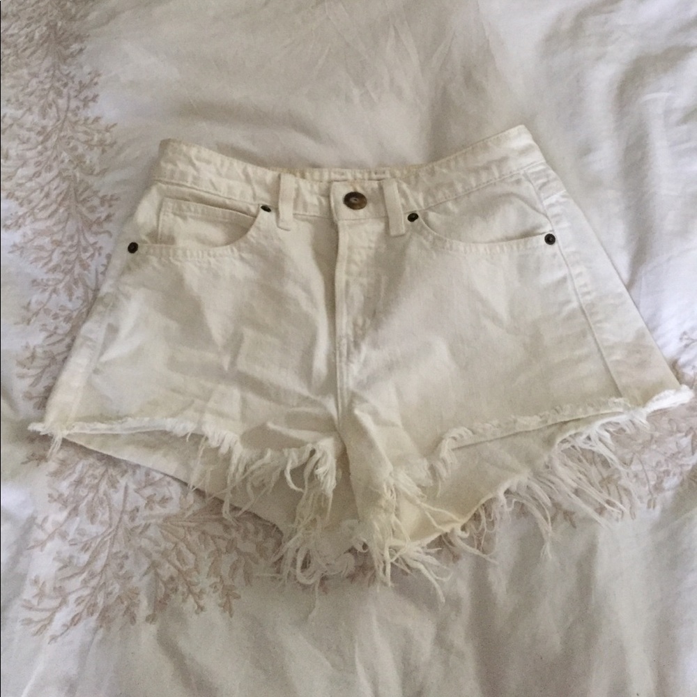 High waist white cutoffs