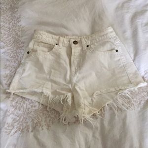 High waist white cutoffs