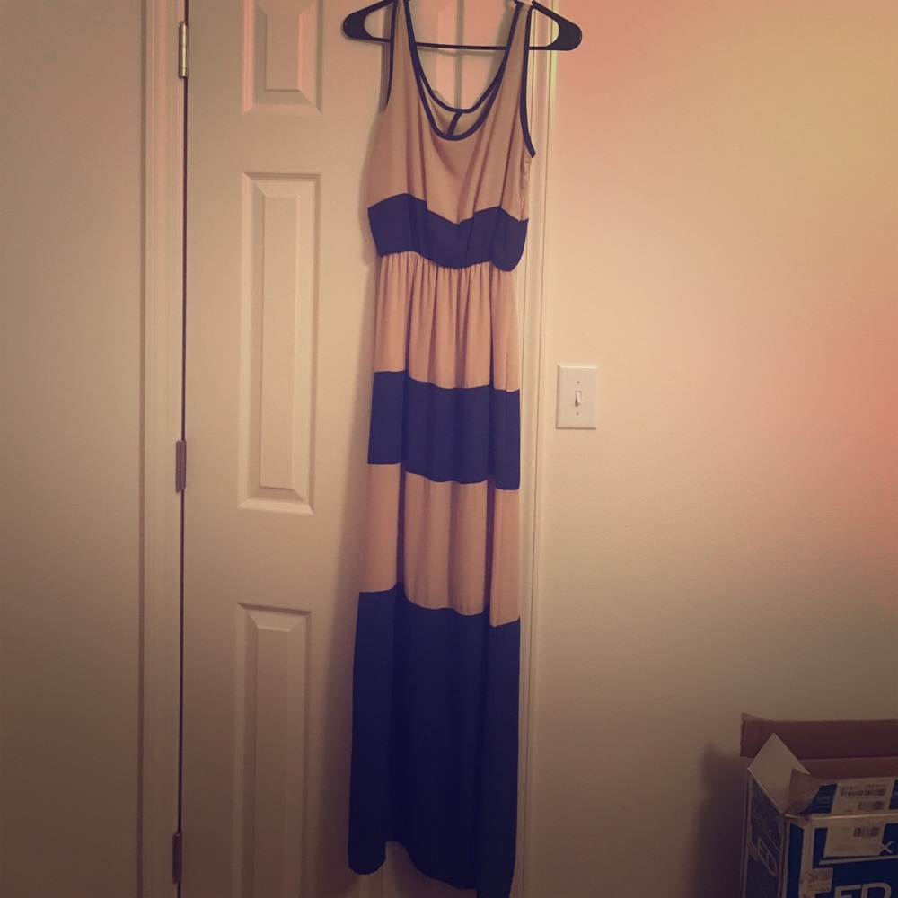 Striped Blue & Nude Maxi