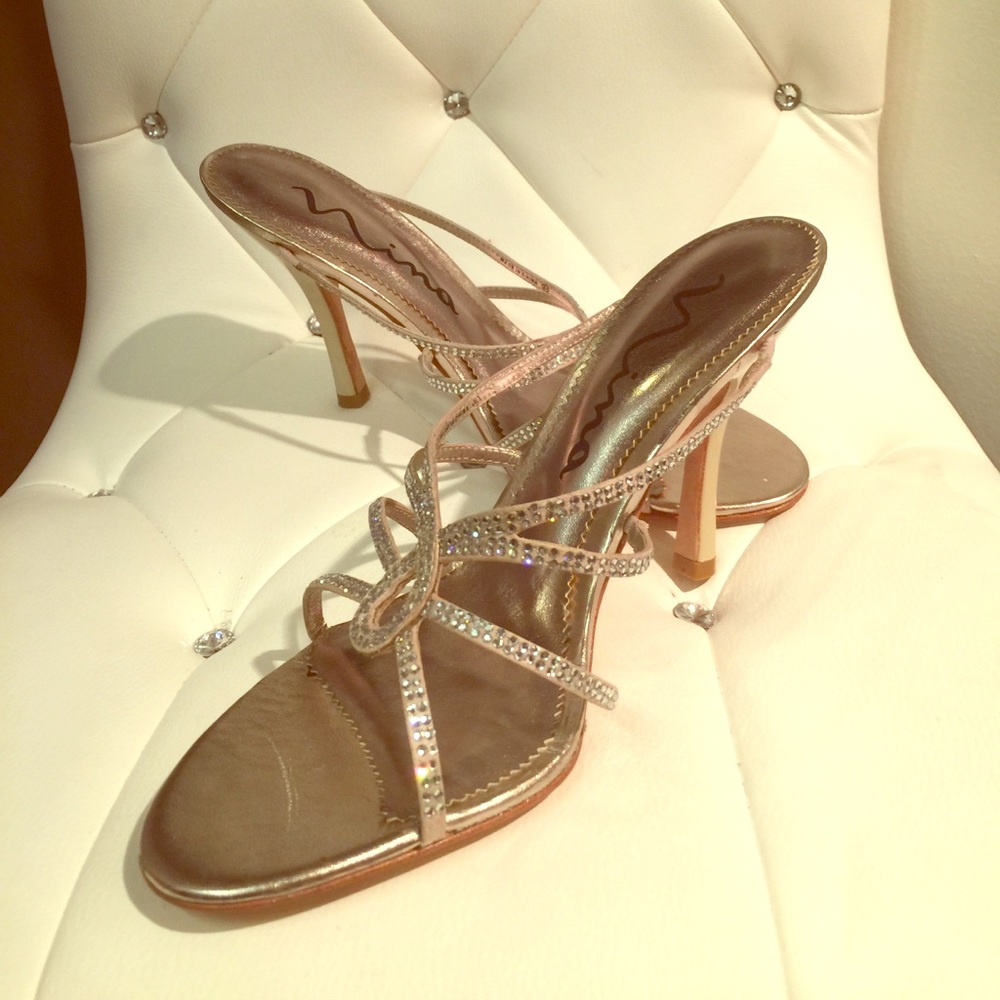 Taupe Satin Bling Slides, Comfortable & Elegant