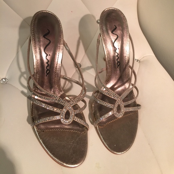 Taupe Satin Bling Slides, Comfortable & Elegant - Picture 4 of 5