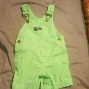 Green boys overall shorts